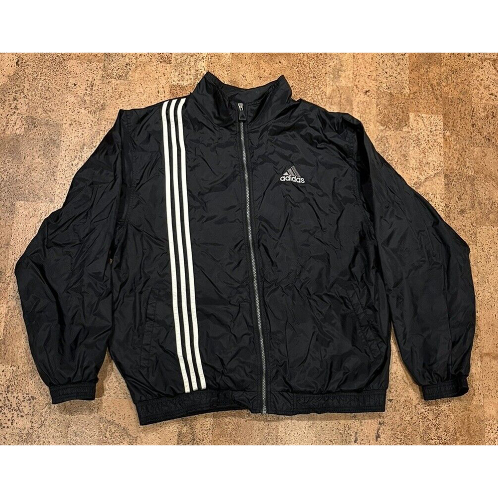 Vintage Adidas Windbreaker Track Jacket 3 Stripe Mens Size XL